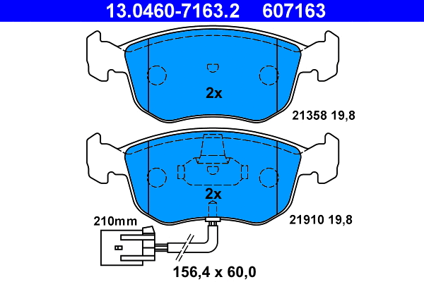 Brake Pad Set, disc brake (13.0460-7163.2)