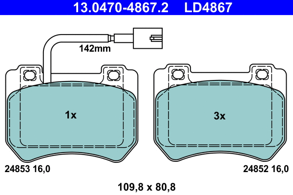 Brake Pad Set, disc brake (13.0470-4867.2)