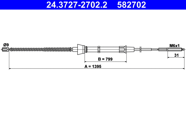 Cable Pull, parking brake (24.3727-2702.2)