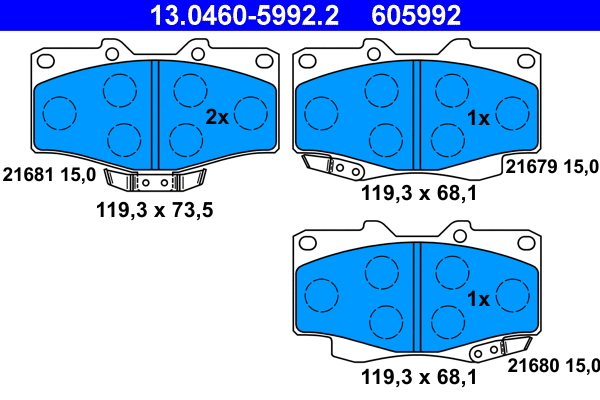 Brake Pad Set, disc brake (13.0460-5992.2)