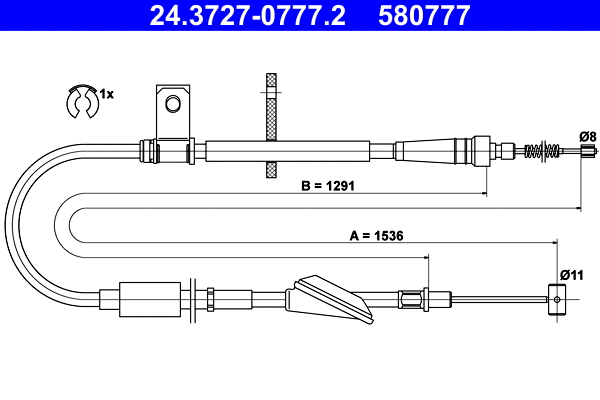 Cable Pull, parking brake (24.3727-0777.2)