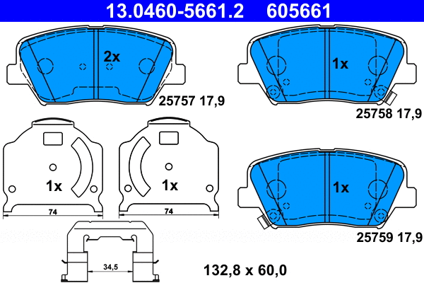 Brake Pad Set, disc brake (13.0460-5661.2)