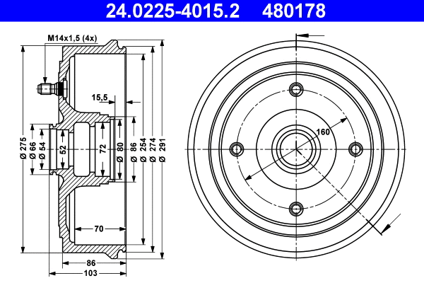 Brake Drum (24.0225-4015.2)