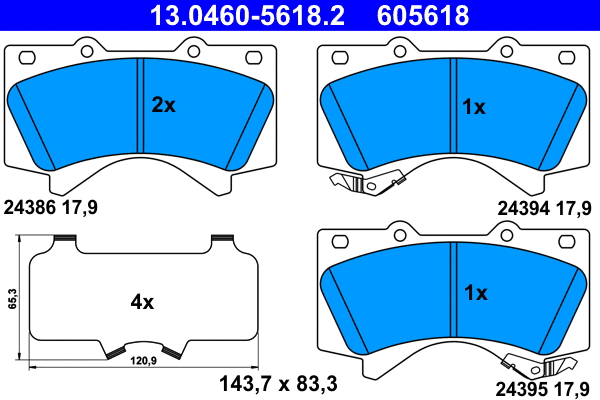 Brake Pad Set, disc brake (13.0460-5618.2)