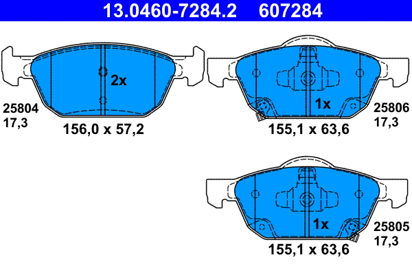 Brake Pad Set, disc brake (13.0460-7284.2)