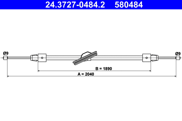Cable Pull, parking brake (24.3727-0484.2)