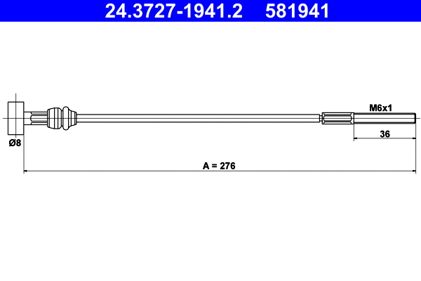 Cable Pull, parking brake (24.3727-1941.2)