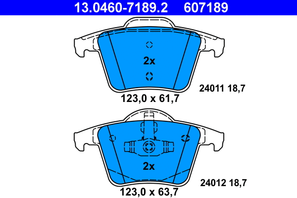 Brake Pad Set, disc brake (13.0460-7189.2)