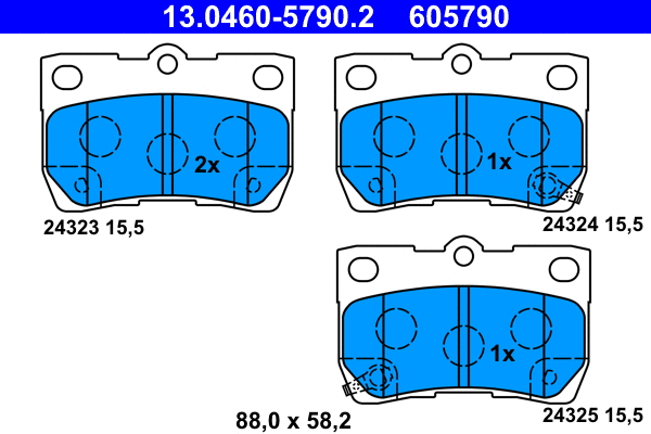 Brake Pad Set, disc brake (13.0460-5790.2)