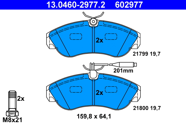 Brake Pad Set, disc brake (13.0460-2977.2)