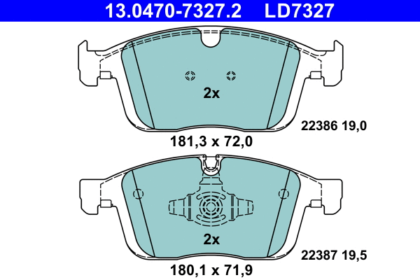 Brake Pad Set, disc brake (13.0470-7327.2)