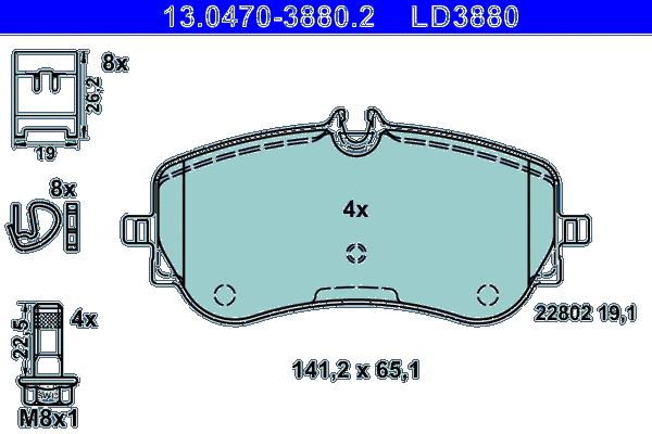 Brake Pad Set, disc brake (13.0470-3880.2)
