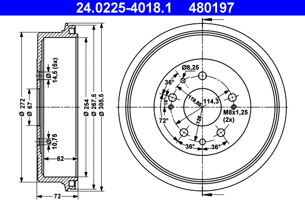 Brake Drum (24.0225-4018.1)