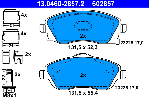 Brake Pad Set, disc brake (13.0460-2857.2)