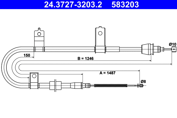 Cable Pull, parking brake (24.3727-3203.2)