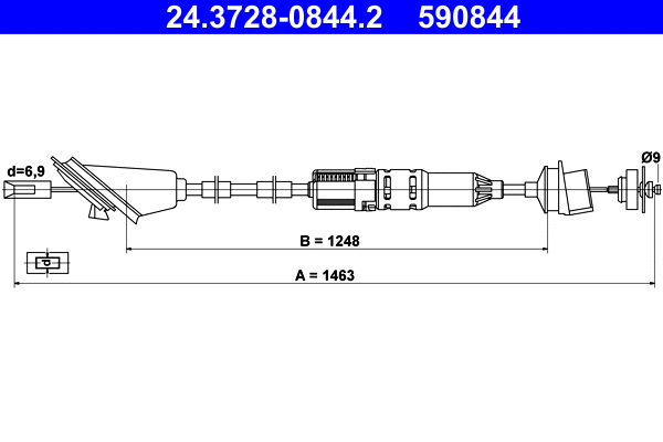 Cable Pull, clutch control (24.3728-0844.2)