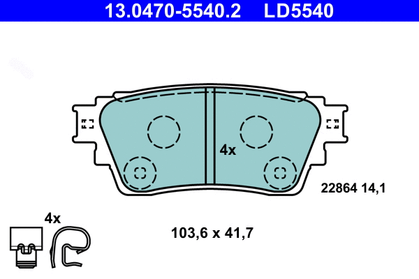 Brake Pad Set, disc brake (13.0470-5540.2)