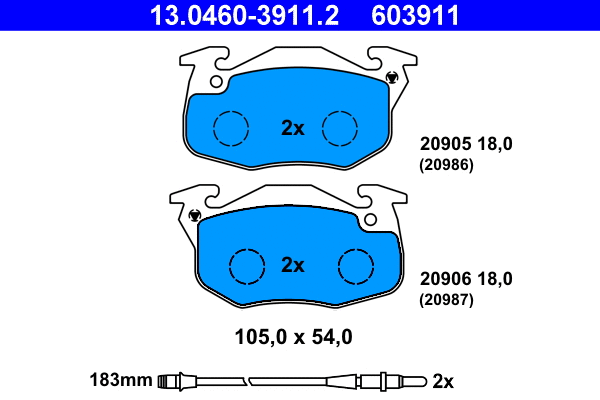 Brake Pad Set, disc brake (13.0460-3911.2)