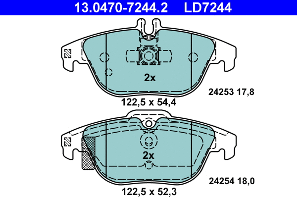 Brake Pad Set, disc brake (13.0470-7244.2)