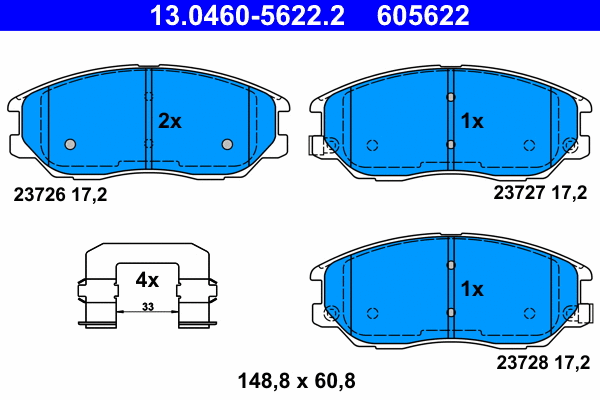 Brake Pad Set, disc brake (13.0460-5622.2)
