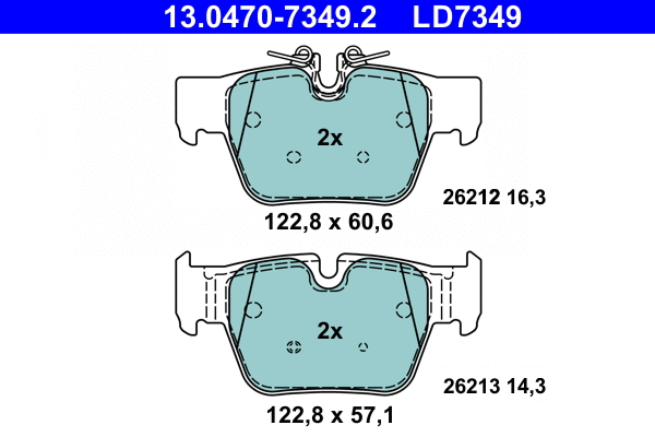 Brake Pad Set, disc brake (13.0470-7349.2)