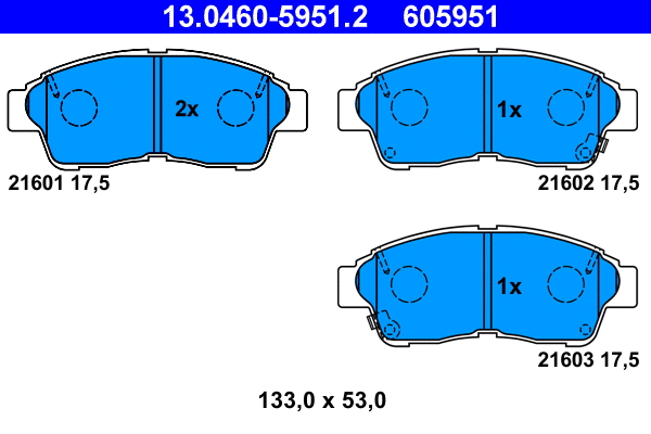 Brake Pad Set, disc brake (13.0460-5951.2)