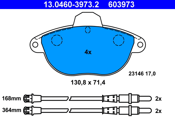 Brake Pad Set, disc brake (13.0460-3973.2)