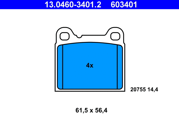 Brake Pad Set, disc brake (13.0460-3401.2)