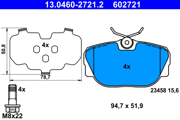 Brake Pad Set, disc brake (13.0460-2721.2)