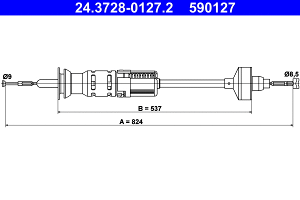 Cable Pull, clutch control (24.3728-0127.2)