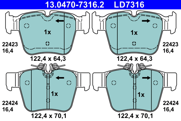 Brake Pad Set, disc brake (13.0470-7316.2)
