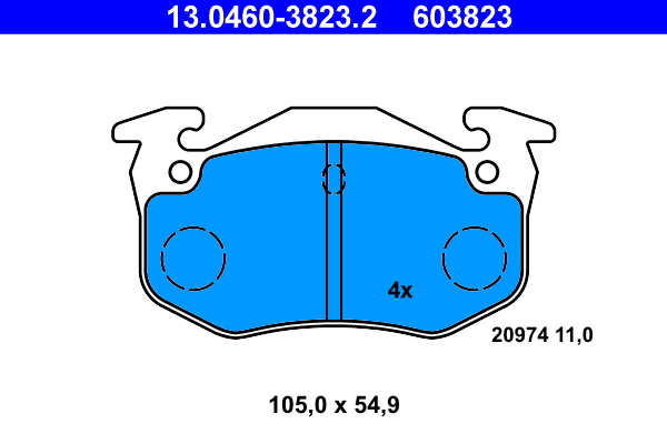 Brake Pad Set, disc brake (13.0460-3823.2)