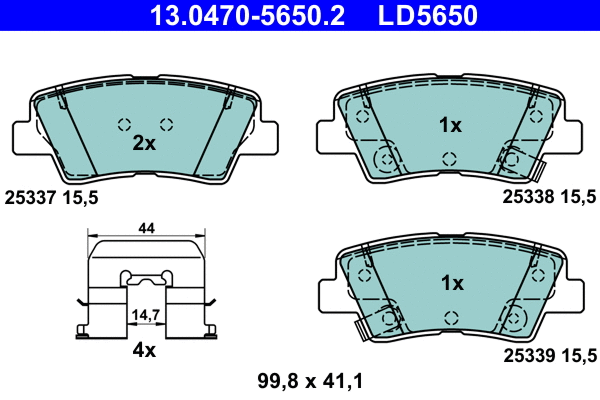 Brake Pad Set, disc brake (13.0470-5650.2)