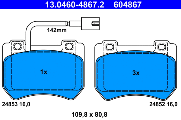 Brake Pad Set, disc brake (13.0460-4867.2)