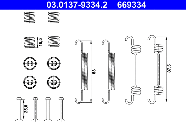 Accessory Kit, parking brake shoes (03.0137-9334.2)