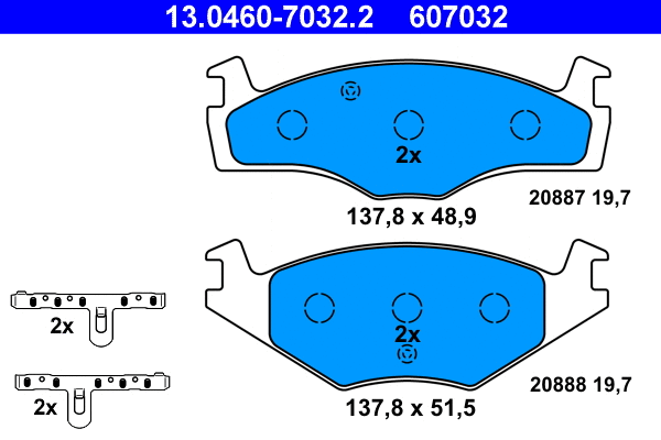 Brake Pad Set, disc brake (13.0460-7032.2)