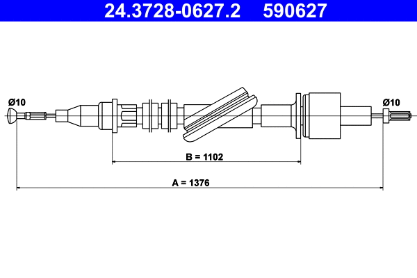 Cable Pull, clutch control (24.3728-0627.2)