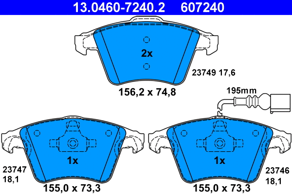 Brake Pad Set, disc brake (13.0460-7240.2)