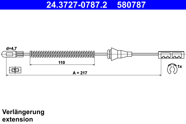 Cable Pull, parking brake (24.3727-0787.2)