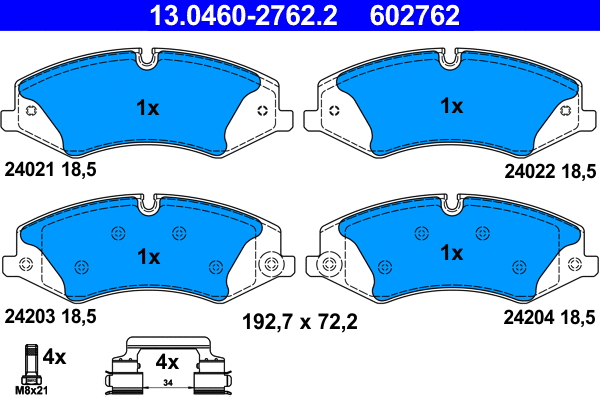 Brake Pad Set, disc brake (13.0460-2762.2)