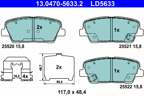 Brake Pad Set, disc brake (13.0470-5633.2)