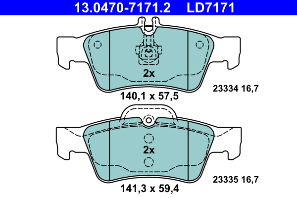 Brake Pad Set, disc brake (13.0470-7171.2)