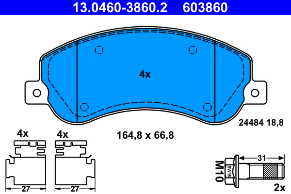 Brake Pad Set, disc brake (13.0460-3860.2)
