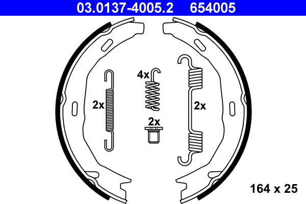 Brake Shoe Set, parking brake (03.0137-4005.2)