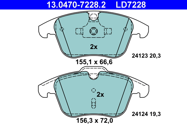 Brake Pad Set, disc brake (13.0470-7228.2)