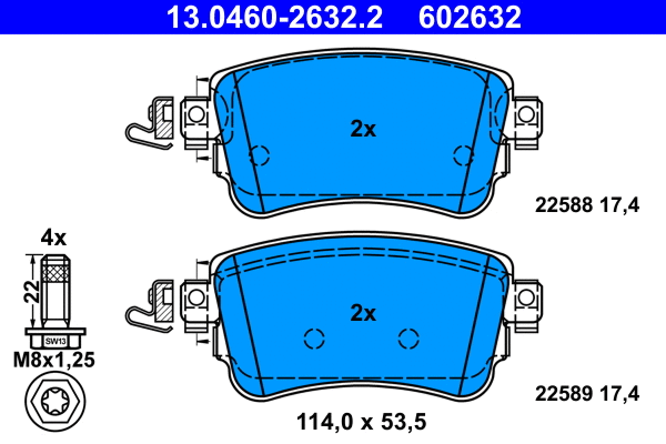 Brake Pad Set, disc brake (13.0460-2632.2)