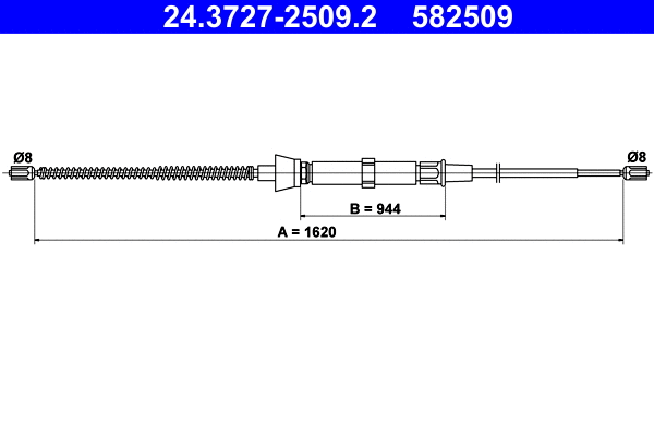 Cable Pull, parking brake (24.3727-2509.2)