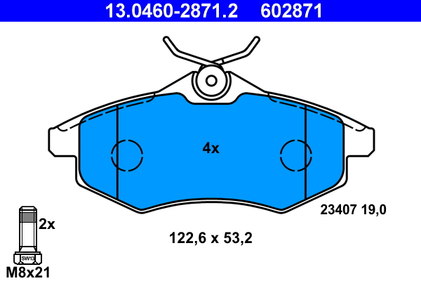 Brake Pad Set, disc brake (13.0460-2871.2)
