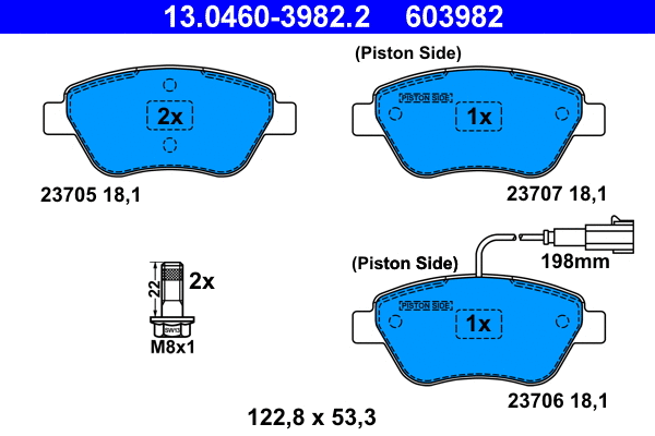 Brake Pad Set, disc brake (13.0460-3982.2)
