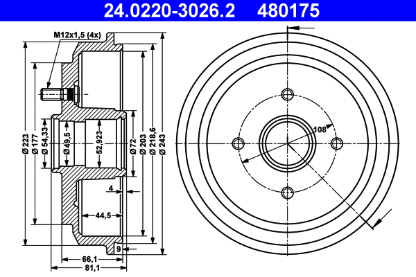 Brake Drum (24.0220-3026.2)